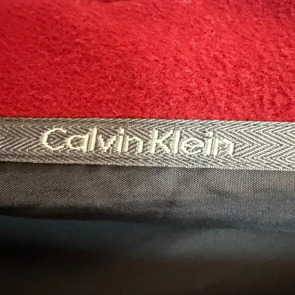 Calvin Klein Red Wool Fitted Coat - Women’s Size 6 - Picture 11 of 15